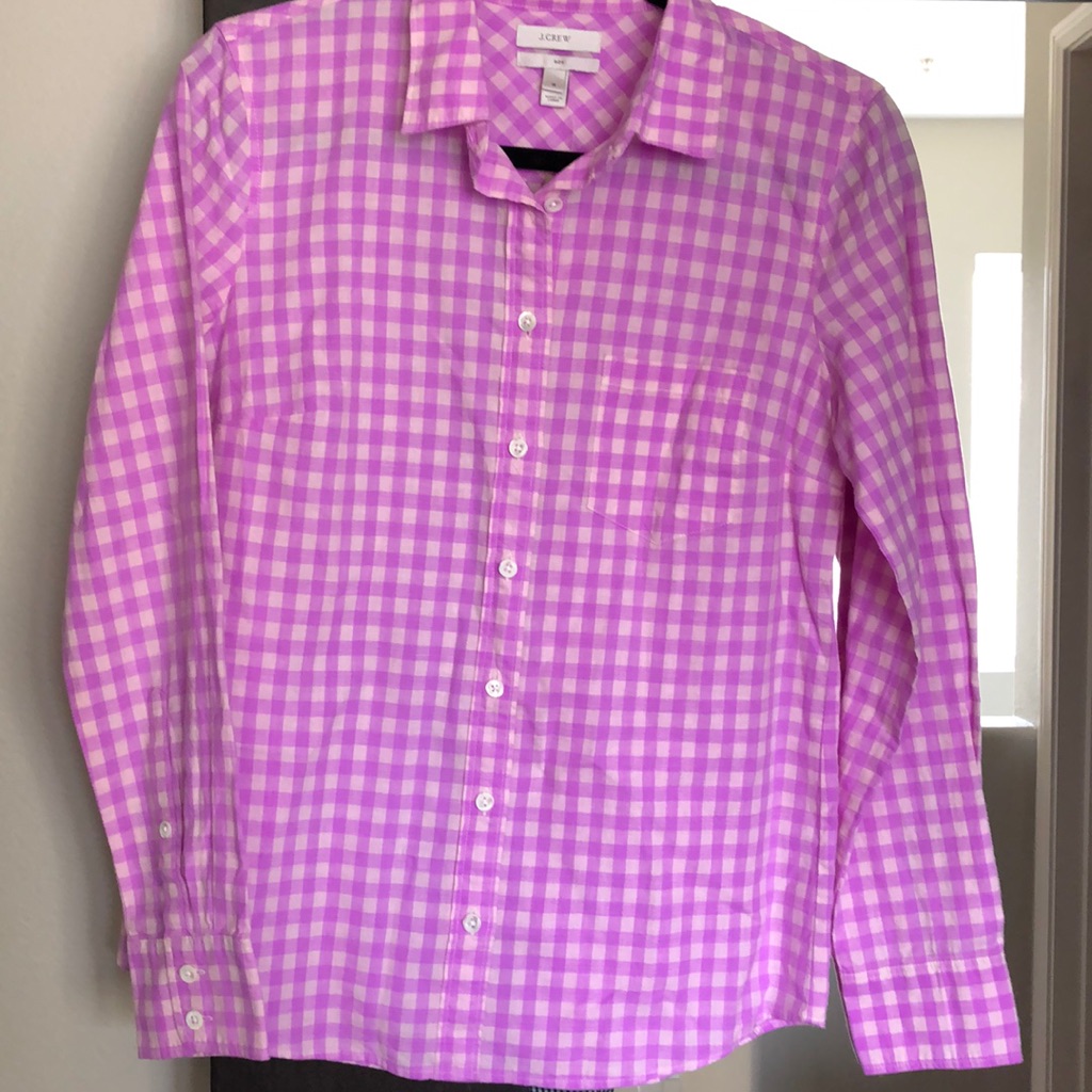 Gingham Button Down Top